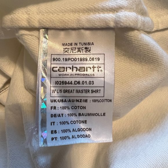 Carhartt Work In Progress Collared Denim Button Down Long Sleeve - Picture 10 of 11